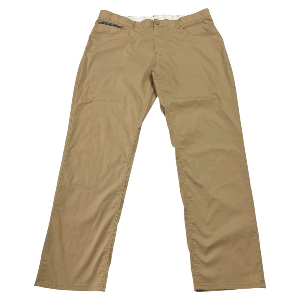 Brooks Brothers Men's Performance Pants 38x32 Beige Light Brown Stretch Trousers